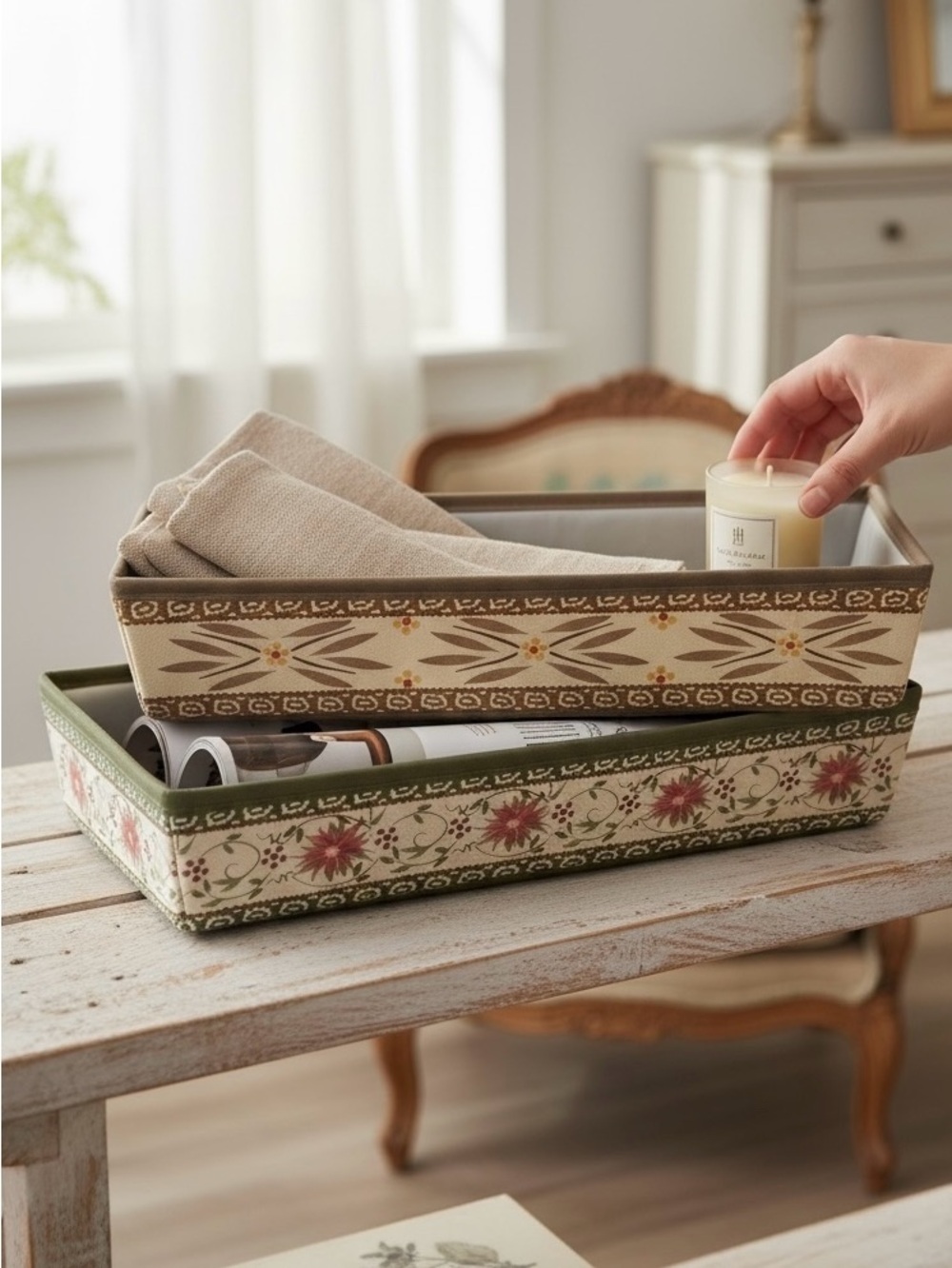 Temptations Casserole Dish Carrier Holder Set 2 Insulated Floral Southwestern